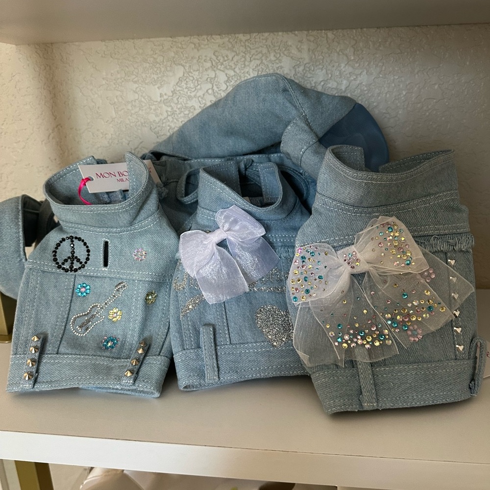 Designer Dog Denim Jackets from Mon Bon Bon Milan Summer 2025 Collection!